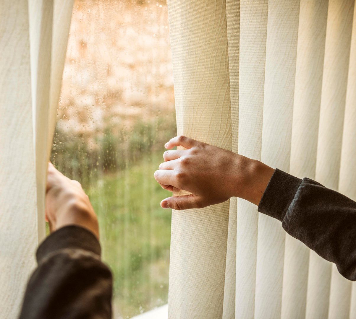 vertical blinds on large window